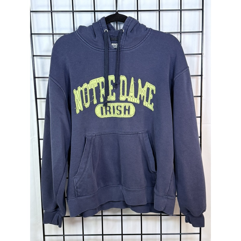GEAR FOR SPORTS Notre Dame Hoodie Sweatshirt Mens L‎ Navy Blue Heavyweight Vtg